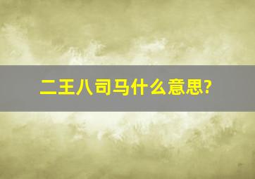 二王八司马什么意思?