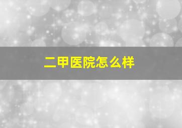 二甲医院怎么样