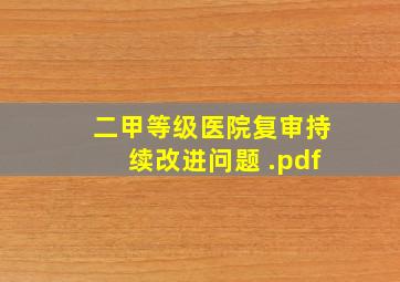 二甲等级医院复审持续改进问题 .pdf