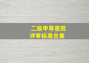 二级甲等医院评审标准合集 