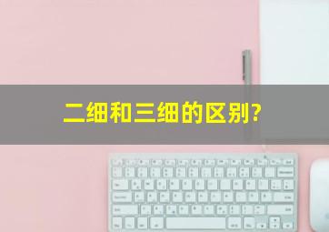 二细和三细的区别?