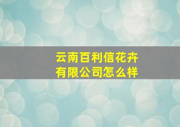 云南百利信花卉有限公司怎么样(