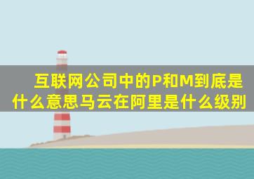 互联网公司中的P和M到底是什么意思,马云在阿里是什么级别