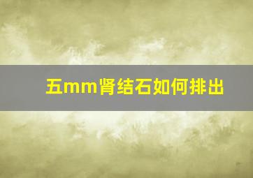 五mm肾结石如何排出