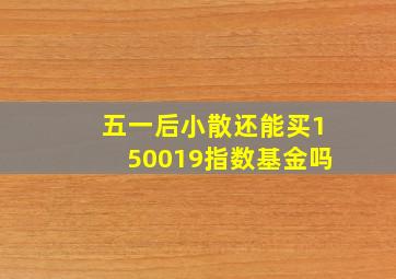 五一后小散还能买150019指数基金吗