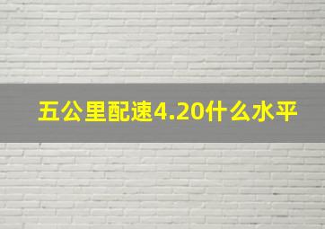 五公里配速4.20什么水平