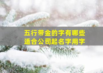 五行带金的字有哪些适合公司起名字用字