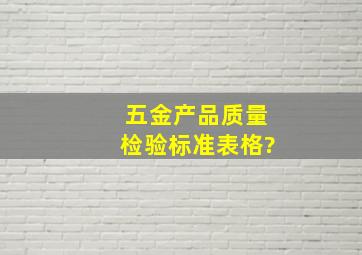 五金产品质量检验标准表格?