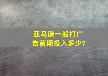 亚马逊一般打广告前期投入多少?