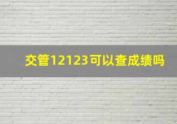 交管12123可以查成绩吗