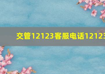 交管12123客服电话(12123)