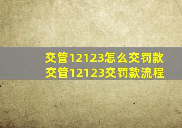 交管12123怎么交罚款 交管12123交罚款流程