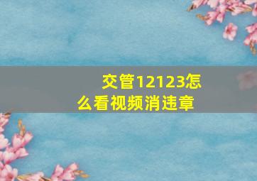 交管12123怎么看视频消违章 