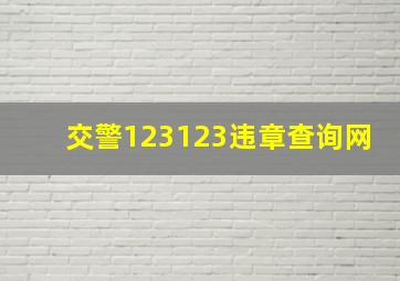 交警123123违章查询网