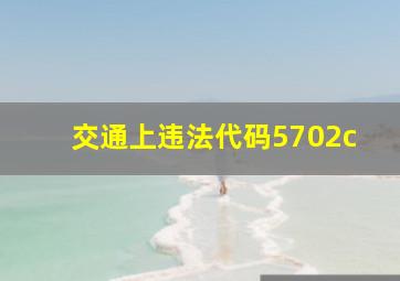 交通上违法代码5702c