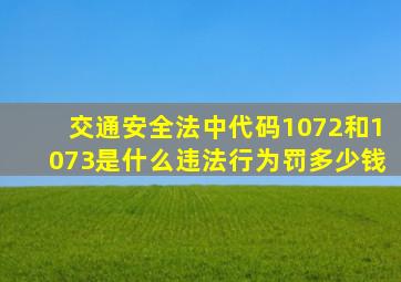 交通安全法中代码1072和1073是什么违法行为罚多少钱