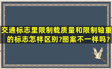 交通标志里限制载质量和限制轴重的标志怎样区别?图案不一样吗?这题...