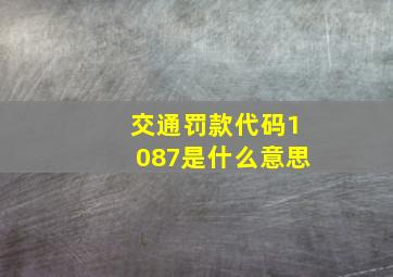 交通罚款代码1087是什么意思