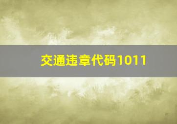 交通违章代码1011