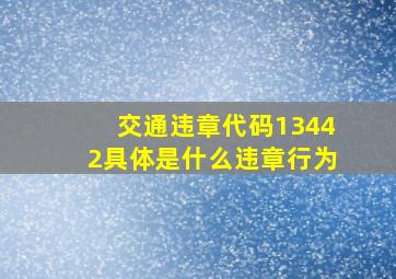 交通违章代码13442具体是什么违章行为