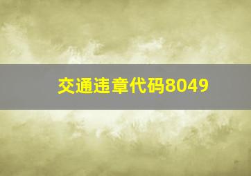 交通违章代码8049