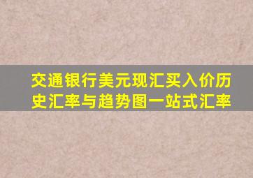 交通银行美元现汇买入价历史汇率与趋势图  一站式汇率