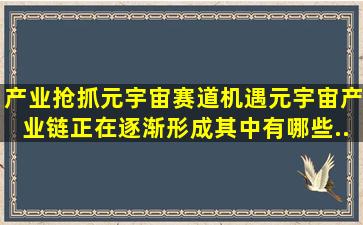 产业抢抓元宇宙赛道机遇,元宇宙产业链正在逐渐形成,其中有哪些...