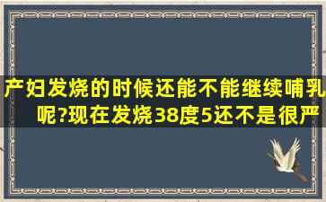 产妇发烧的时候还能不能继续哺乳呢?现在发烧38度5还不是很严重,还...