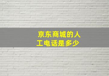 京东商城的人工电话是多少 