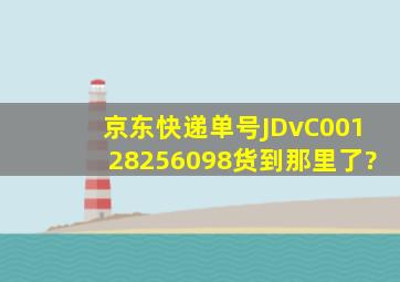 京东快递单号JDvC00128256098货到那里了?