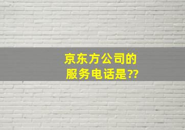 京东方公司的服务电话是??