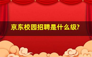 京东校园招聘是什么级?