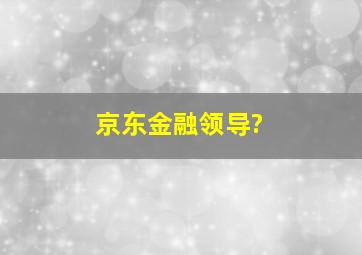 京东金融领导?