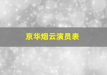 京华烟云演员表