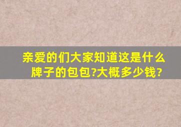 亲爱的们,大家知道这是什么牌子的包包?大概多少钱?