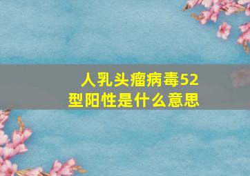 人乳头瘤病毒52型阳性是什么意思