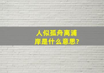 人似孤舟离浦岸是什么意思?