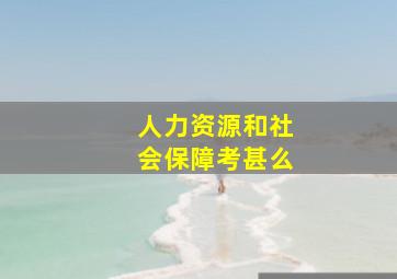 人力资源和社会保障考甚么