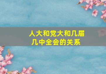 人大和党大和几届几中全会的关系 