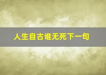 人生自古谁无死下一句