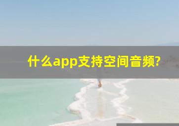 什么app支持空间音频?