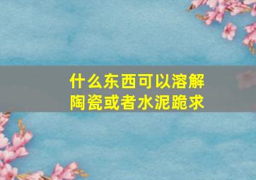 什么东西可以溶解陶瓷或者水泥,跪求