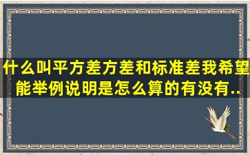 什么叫平方差,方差,和标准差我希望能举例说明是怎么算的,有没有...