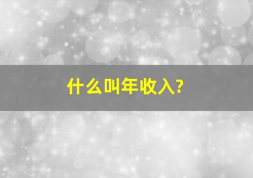 什么叫年收入?