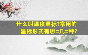 什么叫温度、温标?常用的温标形式有哪=几=种?