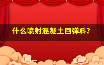 什么喷射混凝土回弹料?