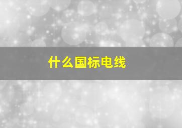 什么国标电线 