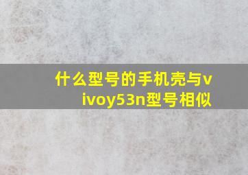 什么型号的手机壳与vivoy53n型号相似