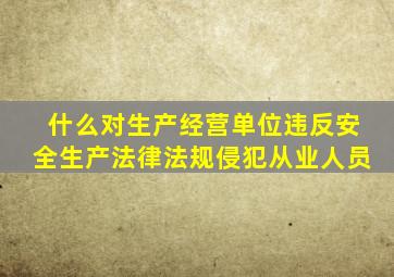 什么对生产经营单位违反安全生产法律法规侵犯从业人员