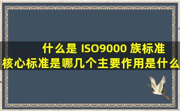 什么是 ISO9000 族标准核心标准是哪几个主要作用是什么